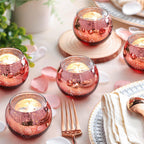 Lamorgift 36 Pcs Rose Gold Votive Candle Holders- Rose Gold Party Decorations For Wedding, Bridal Shower Decorations, Engagement