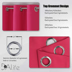 Dualife 84 Inch Fuschia Hot Pink Curtain Panels For Girls Bedroom- Room Darkening Grommet Thermal Insulated Drapes For Living Ro