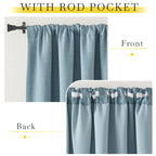 Nicetown Faux Linen Mist Blue Curtains For Living Room, Pinch Pleated Curtains Room Darkening Window Treatments Thermal Drapes L