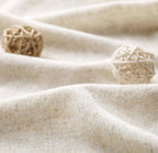 Awellife Linen Button Farmhouse Beige Shower Curtain,Linen And Cotton Woven Fabric,Pleated Green Stripe,Country Style (72' L X 72' W)