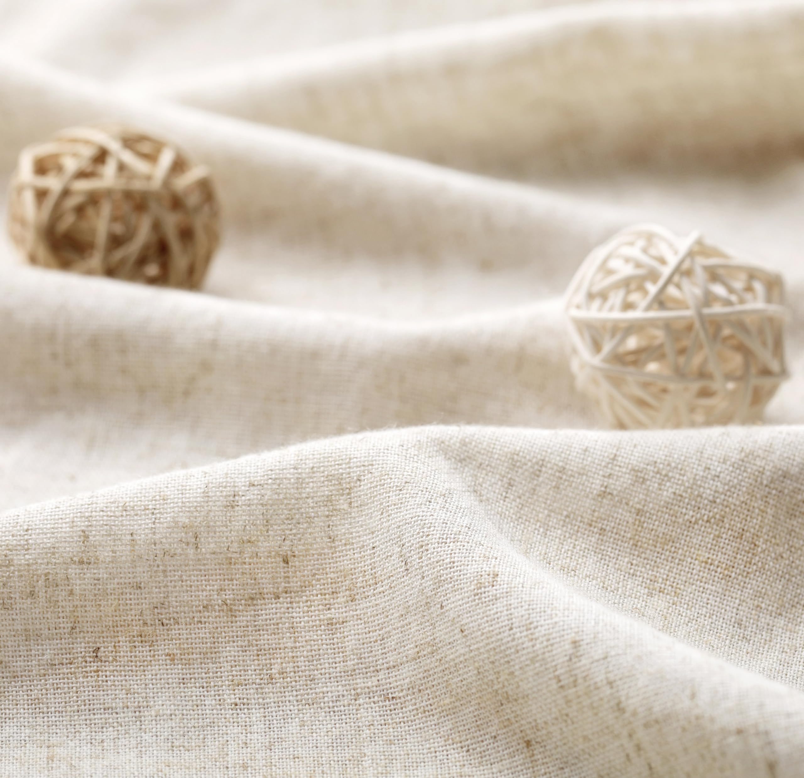 Awellife Pink Shower Curtain Farmhouse Linen Button Beige Shower Curtains,Linen And Cotton Woven Fabric,Country Style (72' L X 72' W)