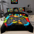Bducok Gamer Comforter Set Gaming Twin Size,Video Game Controller Comforter For Boys Kids Adult 3D Gamepad Microfiber Bedding Se