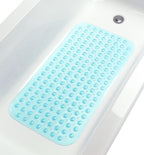 TIKE SMART Large Non-Slip Bathtub & Shower Mat 31 inch x16 inch (Smooth/Non-Textured Tubs Only) Safe, Clean, Machine-Washable, S