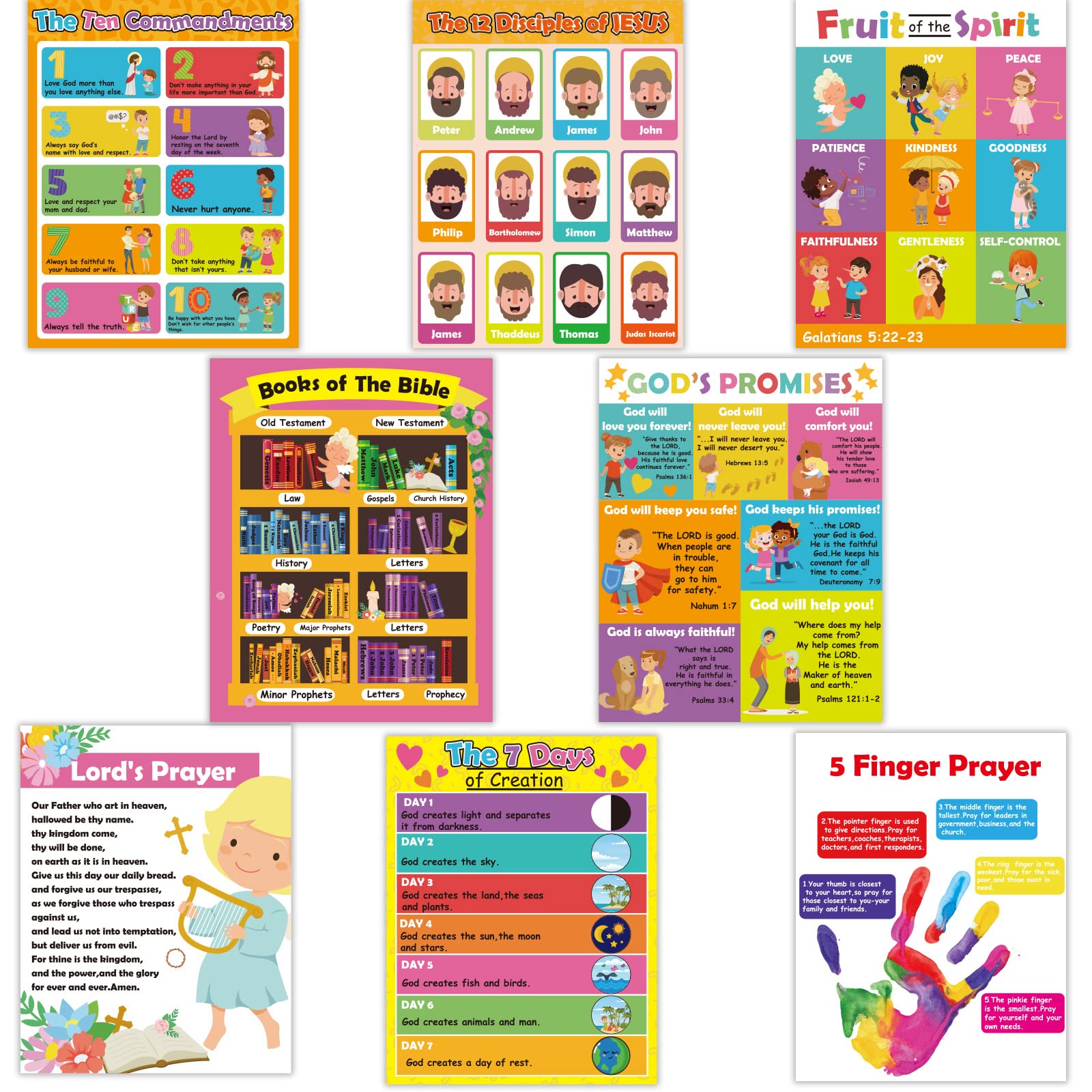 Gisgfim Bible Posters Christian Bible Verse Poster Religious Scripture Wall Poster For Boys Girls Classroom Church Sunday School