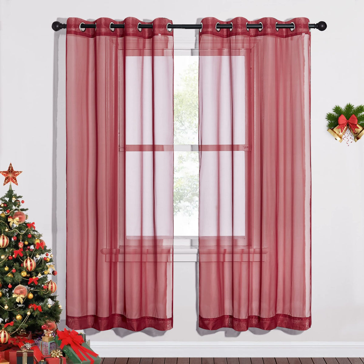 Nicetown Ring Top Sheer Curtains - Light Weight Soft Home Decoration Window Coverings For Loft/Hotel/Bedroom (54' Width X 72'