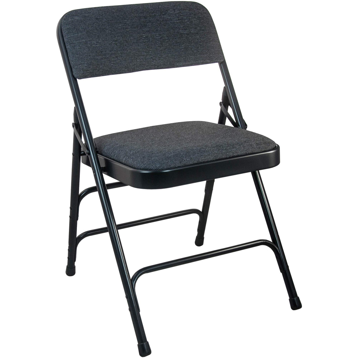 Flash Furniture 2-Pack Advantage Black Padded Metal Folding Chair - Black 1-In Fabric Seat