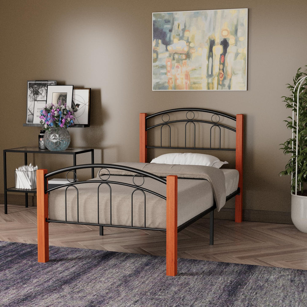 Woodpeckers Furniture And Mattress Hercules Bed Frame with Solid Wood (Twin)