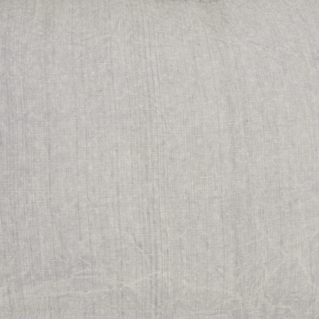 HomeRoots Grey Linen Dainty Ruffle Edged Light Gray Lumbar Pillow