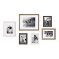 Kate and Laurel Bordeaux Gallery Frame Wall Kit, Set of 6 with Assorted Size Frames in 3 Different Finishes - Whitewash, Charcoa