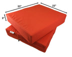 Qqbed 2 Pack Outdoor Patio Chair Pillow Seat Water-Resistant Cushion Covers In Tango Color 23'X23'X5' - Replacement Covers On