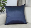 Aiking Home Collection Solid Faux Silk Euro Sham/Pillow Cover, Zipper Closure, 26 By 26 Inches, Navy