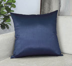 Aiking Home Collection Solid Faux Silk Euro Sham/Pillow Cover, Zipper Closure, 26 By 26 Inches, Navy
