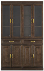 Crosley Furniture Stanton 2-Piece Glass Door Kitchen Storage Pantry Cabinet with Shelves Dining, Laundry Room, Coffee