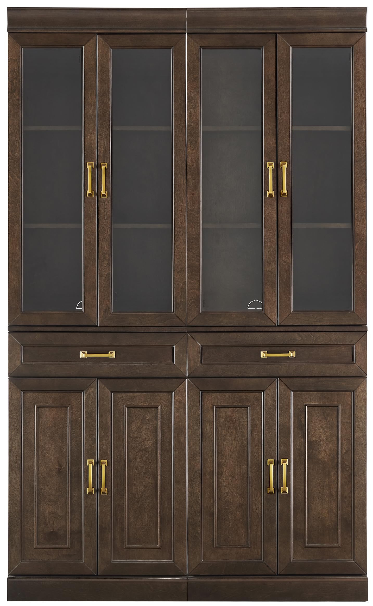 Crosley Furniture Stanton 2-Piece Glass Door Kitchen Storage Pantry Cabinet with Shelves Dining, Laundry Room, Coffee