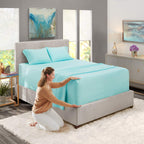 Nestl Extra Deep Pocket Sheets - Fits Mattress 18-24 Inches Deep, Extra Deep Pocket King Size Sheets Sets, 4 Piece King Size Sheets, King Sheets Deep Pocket, Light Baby Blue Sheets