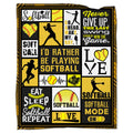 Softball Blanket 80'X60' Softball Gift Blanket Super Soft Warm And Comfortable Throw Blanket For Fall Winter Spring All Season