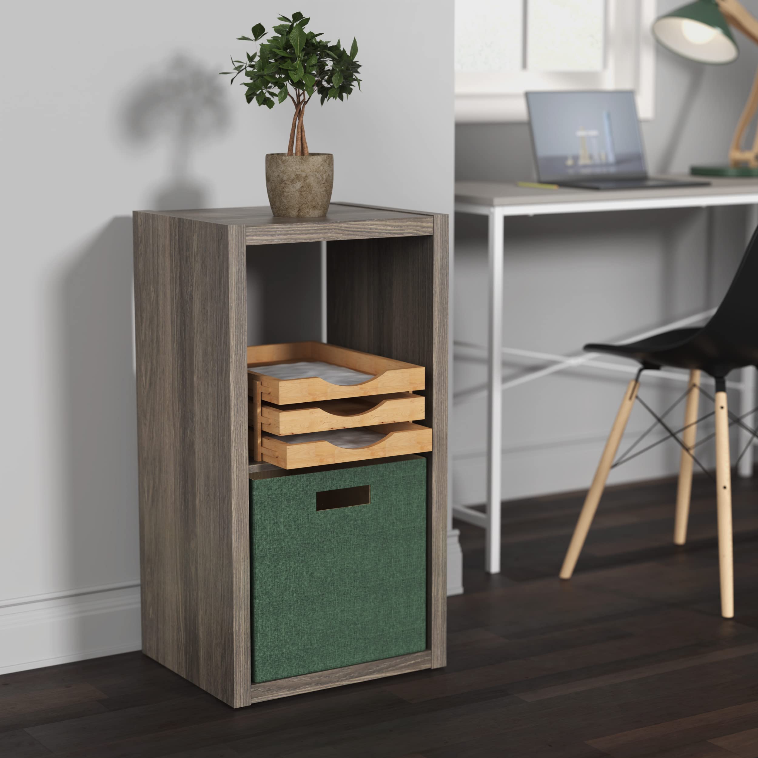 Closetmaid 4537 Decorative Open Back 2-Cube Storage Organizer, Graphite Gray