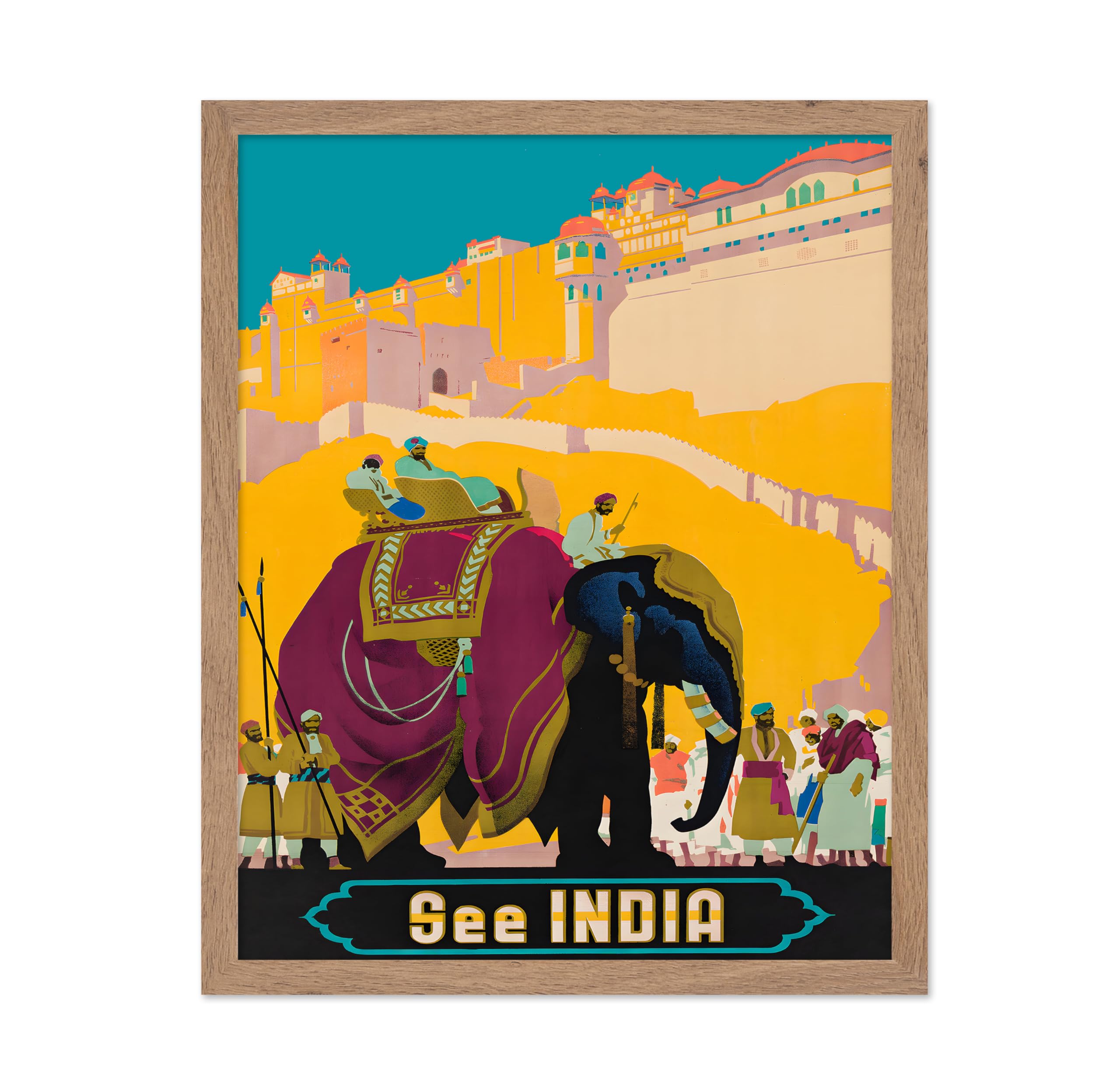 Poster Master India Wall Art Travel Poster - Vintage Gift Poster - Colorful Wall Art - Retro Wall Decor - Great Wall Decor Gift 