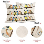 Oil Painted Bird Pillow Covers 18X18 Inch Rustic Birds Tree Branches Decorative Pillow Cases Wildlife Spring Summer Cotton Linen