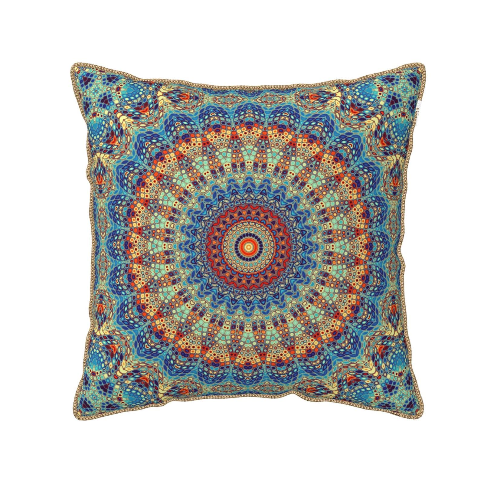 Yinzaishe Boho Mandala Floral Velvet Throw Pillow Covers Home Deco Pillowcase Square Pillow Case Cushion Cover For Bed Sofa Livi