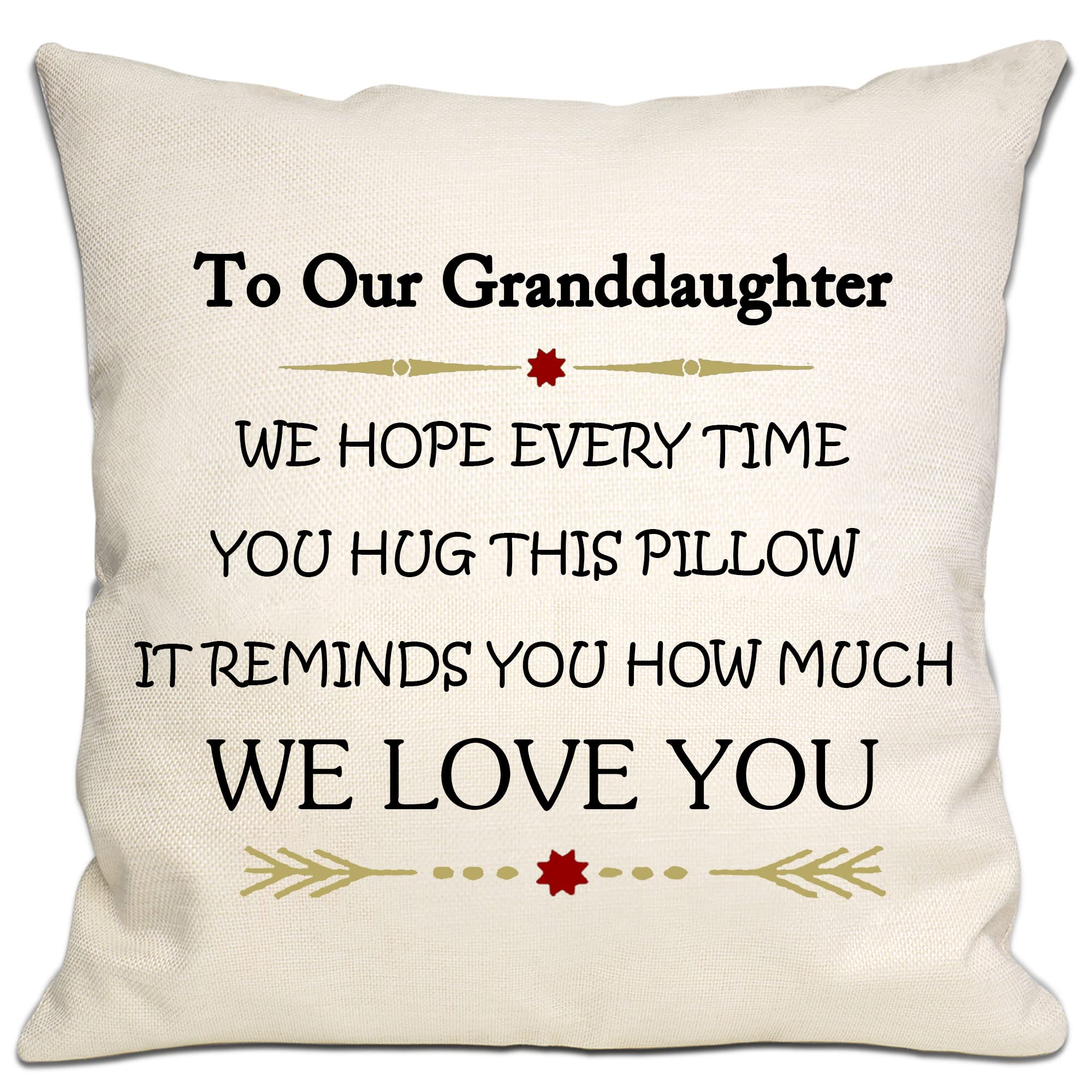 Bommex To Our Granddaughter We Hope Every Time You Hug This Pillow It Reminds You How Much We Love You Throw Pillow Cover For Gr