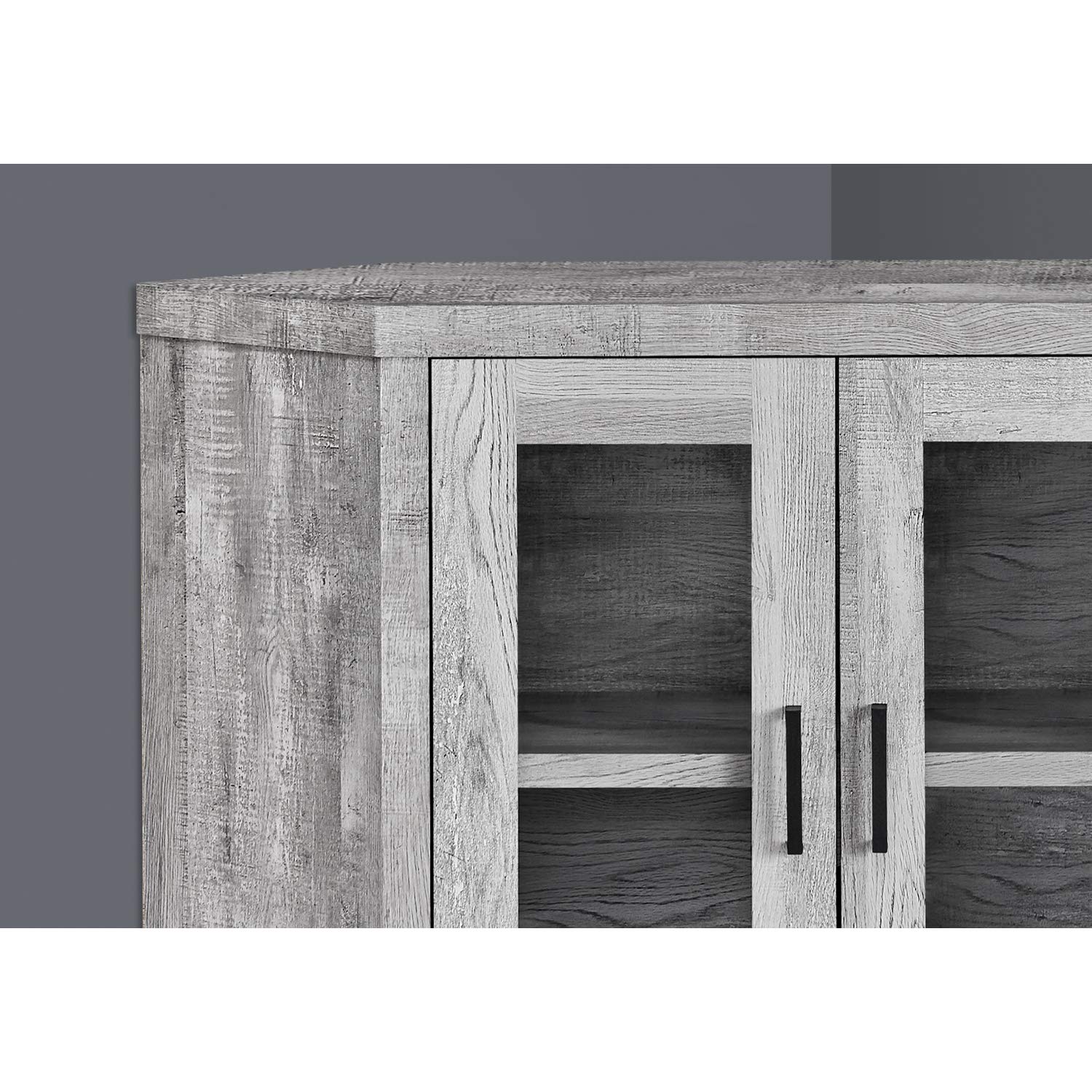 Monarch Specialties STAND-42 L/GREY RECLAIMED WOOD-LOOK CORNER Tv Stand