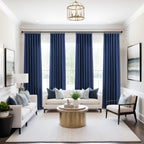 Navy Blue Long Curtains 120 Inch Length For Living Room Decor 2 Panels Rod Pocket Linen Draperies Semi Sheer Privacy Energy Efficient Dark Blue Curtains For Bedroom Sunroom Patio Door 52X120 Tall