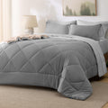 Bedsure Full Size Comforter Sets - 7 Pieces Reversible Full Bed In A Bag, Grey Full Bedding Sets With Comforters, Sheets, Pillow
