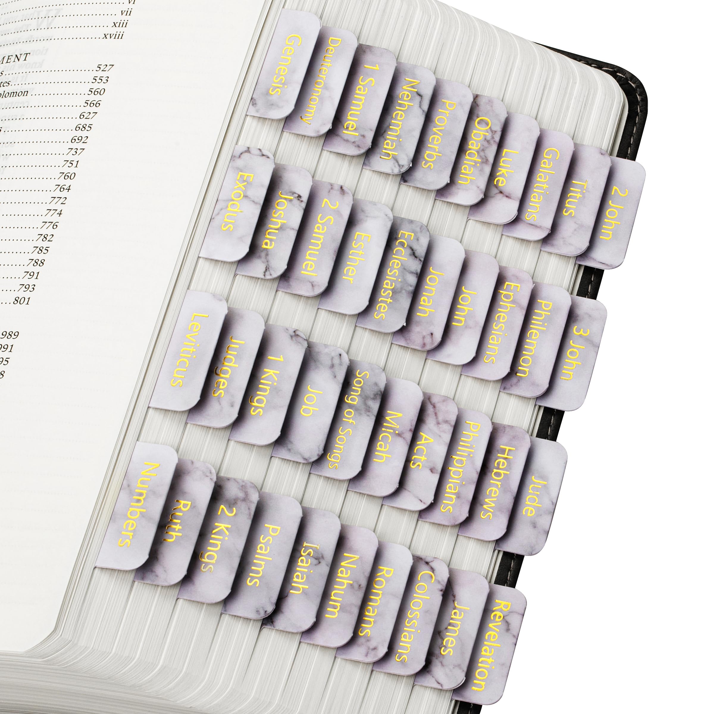 Mr. Pen- Bible Tabs, 75 Tabs, Marble Design, Gold Foil Lettering, Laminated Bible Tabs For Women And Men, Bible Tabs For Study B