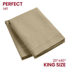 Mellanni Pillow Cases - Luxury, Extra Soft, Cooling Pillow Covers - 2 Pc Iconic Collection Pillowcases - Envelope Closure (King 20' X 40', New Beige)