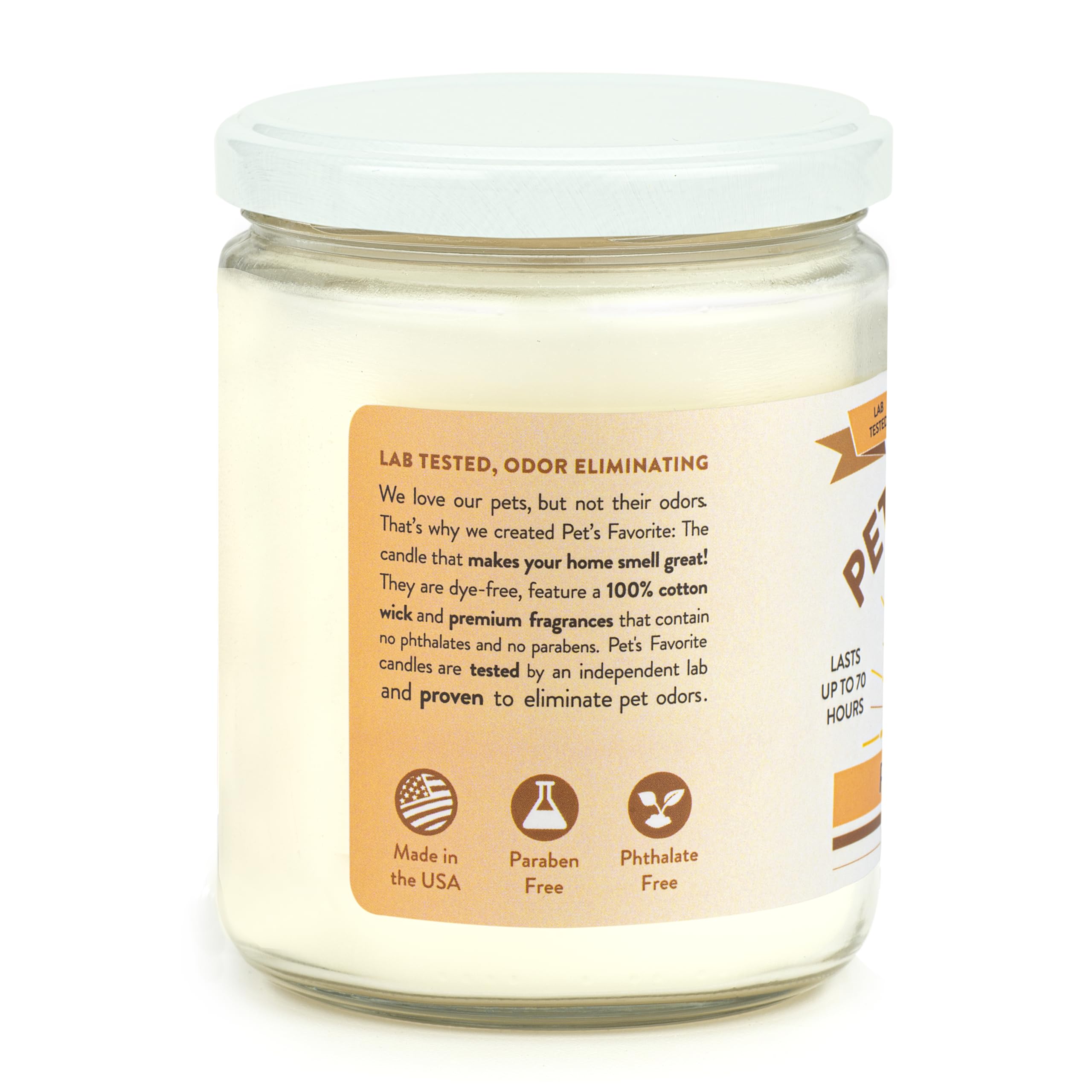 Pet's Favorite PC Pet-Friendly Scented Candle Cotton Wick Soy/Paraffin Wax Blend Pumpkin Spice