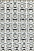 Mad Mats Geometric Outdoor Rug, Reversible Plastic Mat (2.5' X 6', Grey/White)