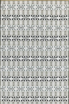 Mad Mats Geometric Outdoor Rug, Reversible Plastic Mat (2.5' X 6', Grey/White)