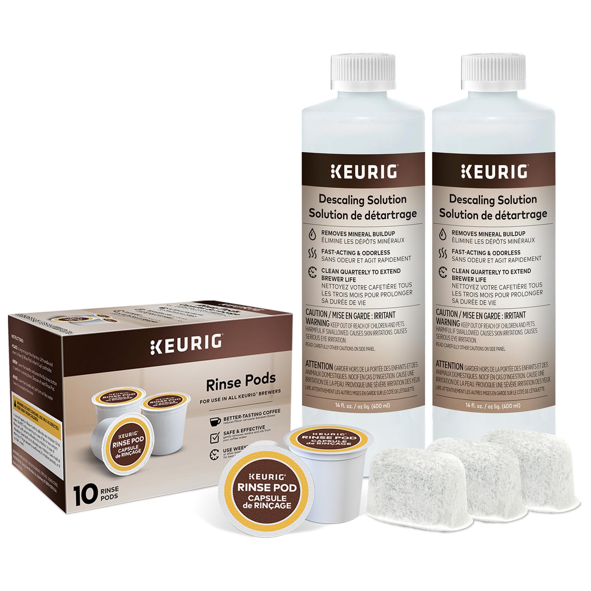 Keurig Brewer Maintenance Kit, Includes Descaling Solution, Water Filter Cartridges & Rinse Pods, Compatible with Keurig Classic