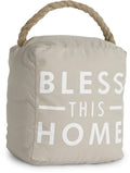 Pavilion Gift Company 72151 Bless This Home Door Stopper, 5 By 6-Inch , Gray,Tan/Beige/ White