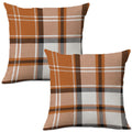 Aofanggo Fall Pillow Covers 20X20 Set Of 2 Autumn Decorative Orange Black Check Plaids Throw Pillow Cases Cushion Covers Faux Li