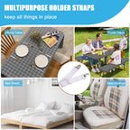 Table Cloth Holder Clips Hidden Strap 5 Pack, Adjustable Elasticity Picnic Tablecloth Clip Indoor Outdoor Large Clamp For Thick