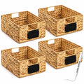Nitial Wicker Storage Baskets Set of 4, 12 x 9 x 5 Inch, Natural