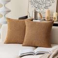 Kevin Textile Set Of 2 Decor Burlap Natural Style Faux Linen Throw Pillow Cover Cushion Case For Floor With Invisible Hidden, 26