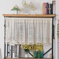 Sutuo Home Boho Sheer Curtain Valance Tier Crochet Lace With Bohemian Hollow Knitted Handmade Tassels, Short Farmhouse Window Tr