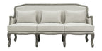 Acme Furniture Upholstered Sofa with Nailhead Trim, Cream and Brown
