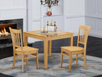 East West Furniture OXGR3-OAK-W 3 Piece Dining Set Contains a Square Dinner Table and 2 Kitchen Dining Chairs, 36x36 Inch, Oak
