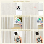 Jowels Cream Linen Blackout Curtains 90 Length 2 Panels Set For Living Room Bedroom, 100% Black Out Thermal Insulated Linen Drap