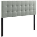 Modway Emily Tufted Button Linen Fabric Upholstered Full Headboard In Gray