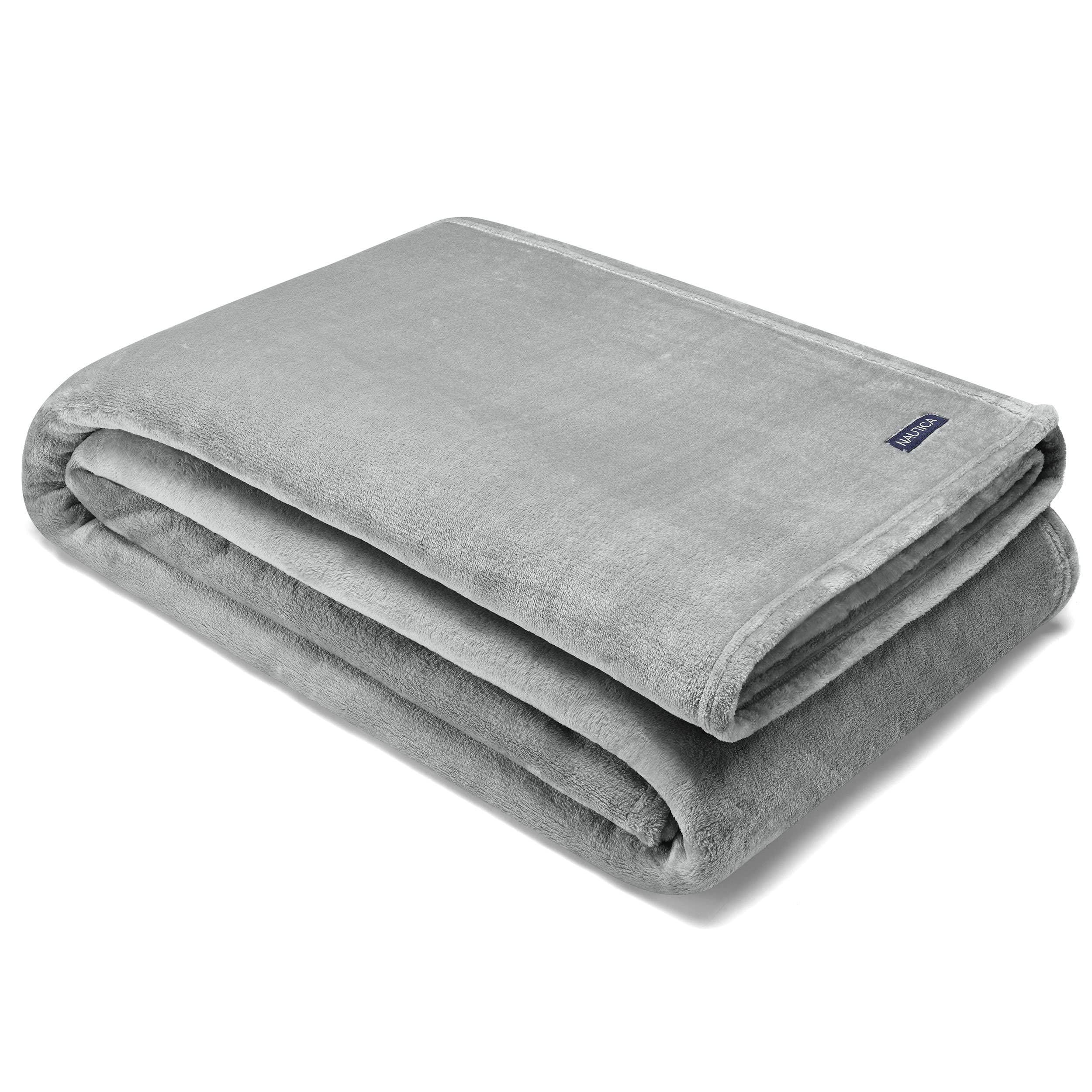 Nautica - King Blanket, Super Soft Plush Fleece, Warm & Cozy Bedding (Solid Grey, King)