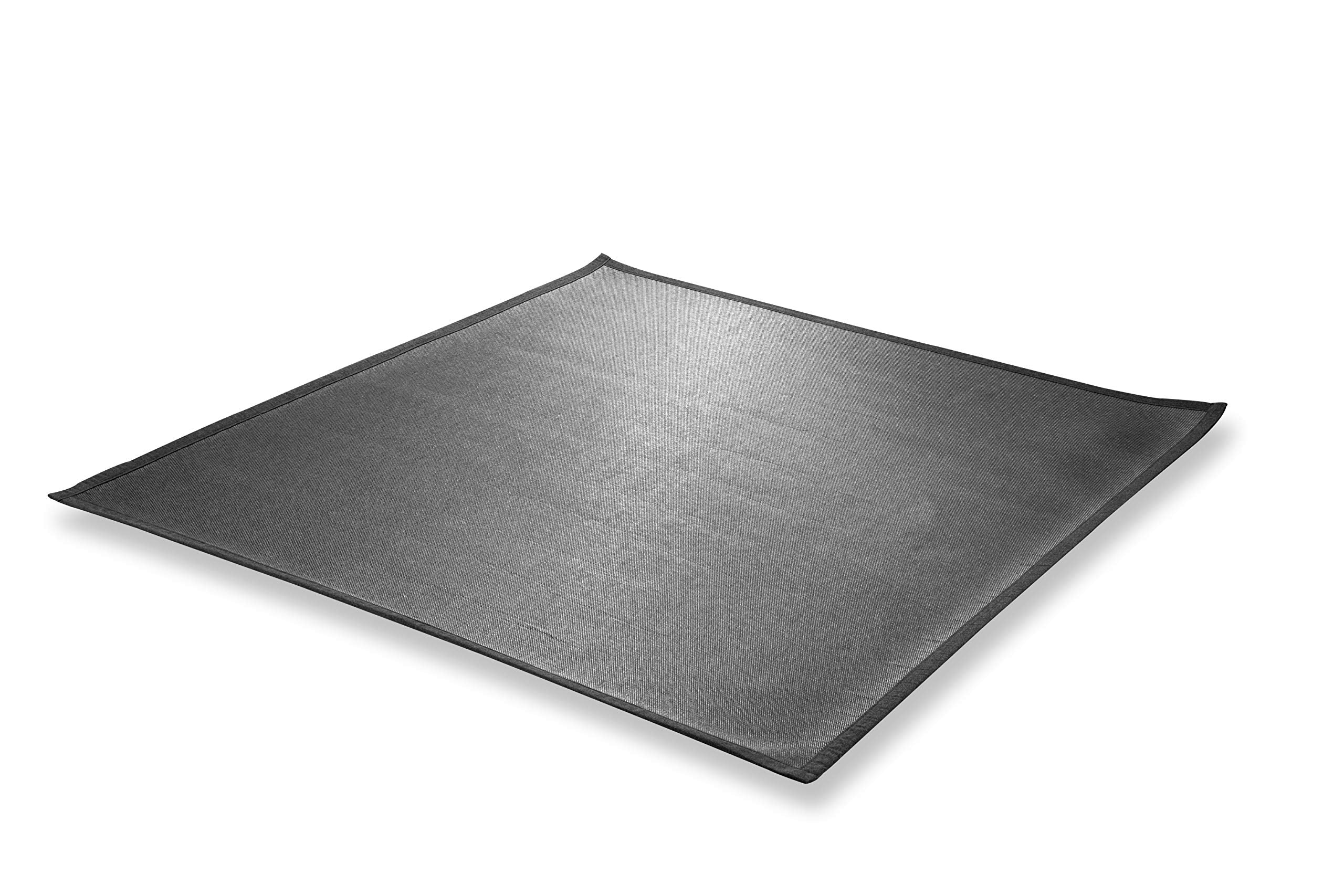 Whiteline Modern Living Ru1578S-Dcha Jody Outdoor Rug In Dark Charcoal Textiline And Sunbrella Fabric Edges, Small, Gray