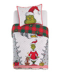 Franco Grinch By Dr. Seuss Holiday & Christmas Quilt Bedding Super Soft 2 Piece Pillow Sham And Quilt Set, Twin Size 68' X 86'