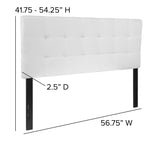 Flash Furniture Bedford Tufted Upholstered Full Size Headboard In White Fabric