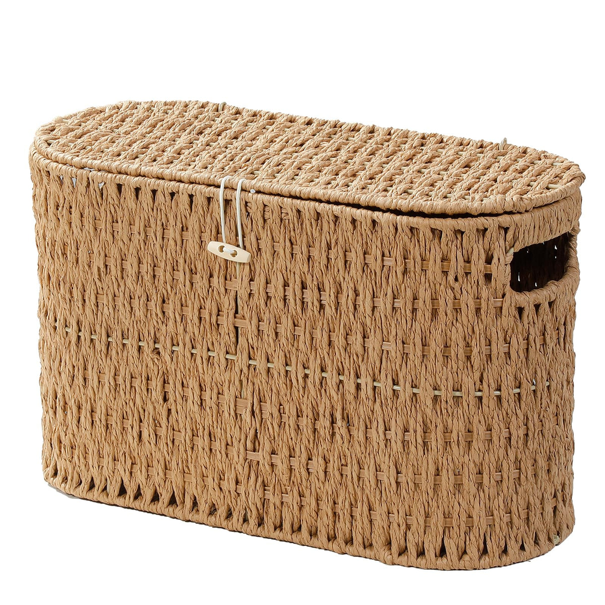 Coeusy Toilet Paper Storage Basket with Lid, Paper Rope Wicker Basket for Bathroom Organizers and Storage, Toilet Paper Holder f