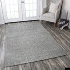 Rizzy Home | Tw2922 | Twist Collection | Wool Area Rug | 9' X 12' | Blue/Off White Chevron